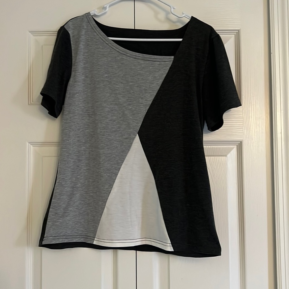 Grey white cotton shirt